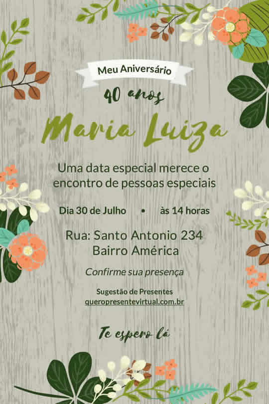 Convite Virtual Aniversário