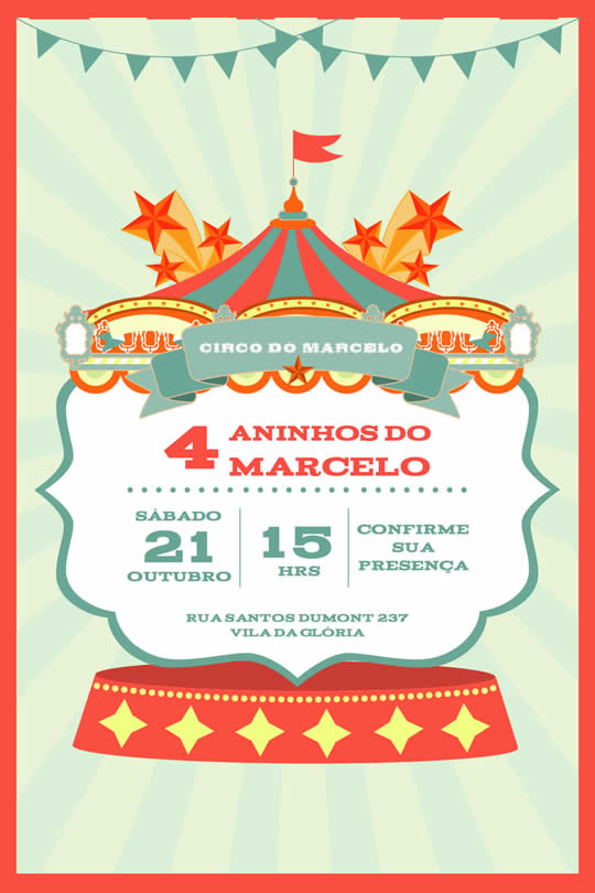 Convite Virtual Tema Circo