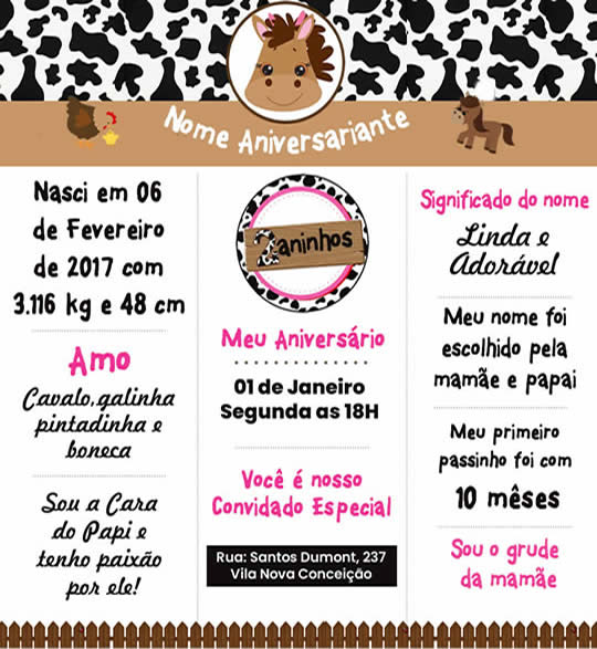 Convite Virtual Fazendinha WHats
