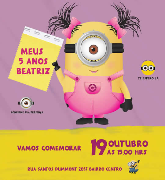 Convite Virtual Minion WHats