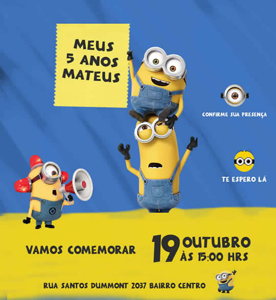 Convite Virtual Minion WHats