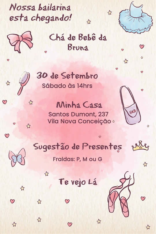 Convite Virtual Chá de Bebê