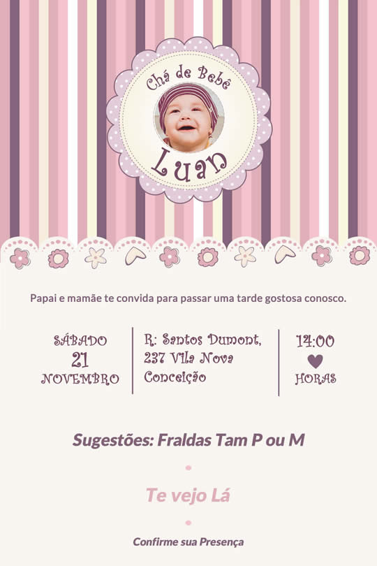 Convite Virtual Chá de Bebê