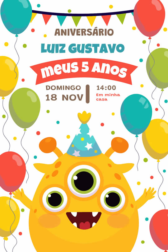 Convite Virtual Whats Aniversário