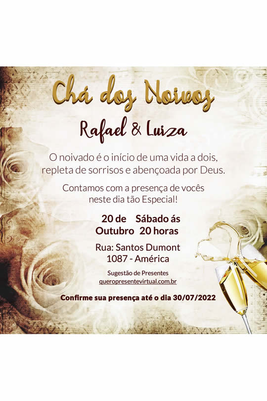 Convite Virtual Chá dos Noivos